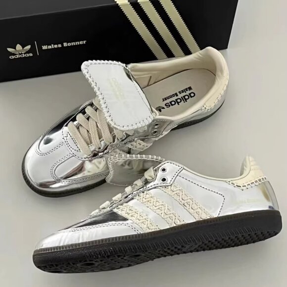 Adidas Samba x Wales Bonner Low Silver Metallic Sneakers - Picture 2 of 7